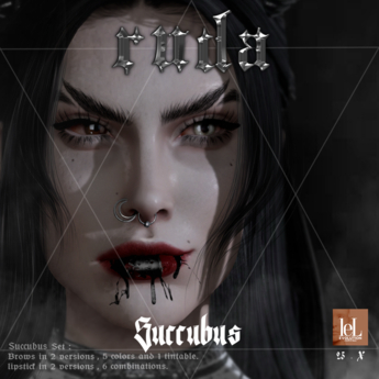 Second Life Marketplace - RUDA - Succubus Set - Brows&Lips HD / Lel Evo
